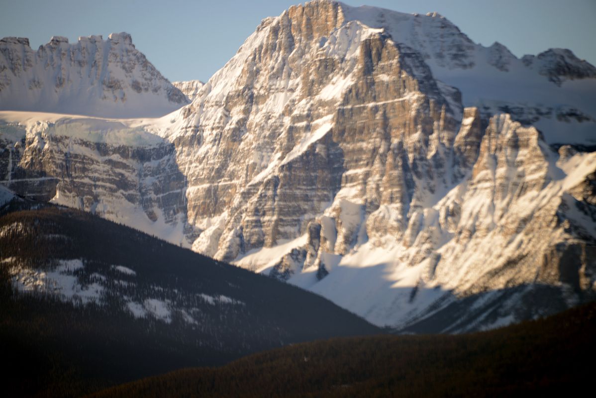 22E Quadra Mountain, Mount Fry and Tower Of Babel Early Morning From Lake Louise Ski Area